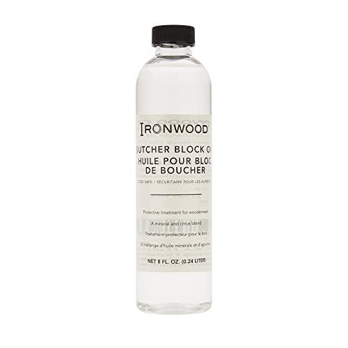 Ironwood Gourmet 28122 Butcher Block Cutting board oil, 1.75 x 1.75 x 6.75 inches, Clear