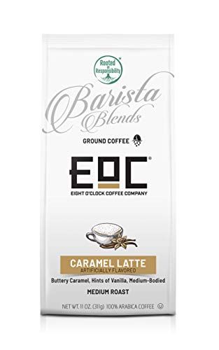 Eight O'clock Coffee Barista Blends Caramel Latte, 11 Ounce, Medium Roast Ground Coffee, Buttery Caramel & Vanilla #TOP17