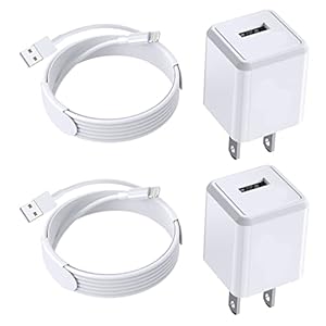 iPhone Charger [MFi Certified] 2 Pack iPhone Charging Lightning Cable Data Sync Cord with USB A Wall Charger Block Box Travel Plug Adapter for iPhone 14/13/Pro/Max/XR/X/Xs/Max/8/Plus/SE/iPad/AirPods