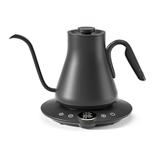 Cocinare Gooseneck Electric Kettle with Temperature Control, Pour Over Coffee & Tea, Retro Vintage Style 1200W for 180-sec Quick Boil Time, Stainless Steel Kettle Water Boiler, 30oz/0.9L (Dark Grey)