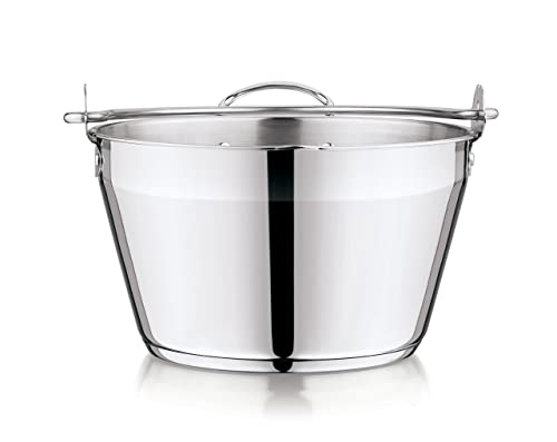 Penguin Home Jam Pan Maslin Pot of 5 Litre Stainless Steel, Lockable Handle Induction, Fridge & Freezer Safe Home Made Chutney Marmalade Pot Diameter 24cm - Image 7