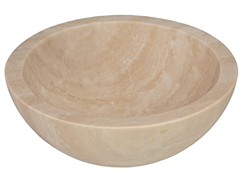 Eden Bath Eb_S003Bt-H Small Stone Vessel Sink Bowl - Honed Beige Travertine #TOP21