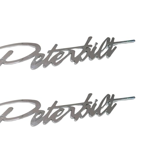 2pcs Custom Stainless Logo Name Emblem Plate Fit for Peterbilt Side Frond of Hood Accessory Grille Fender