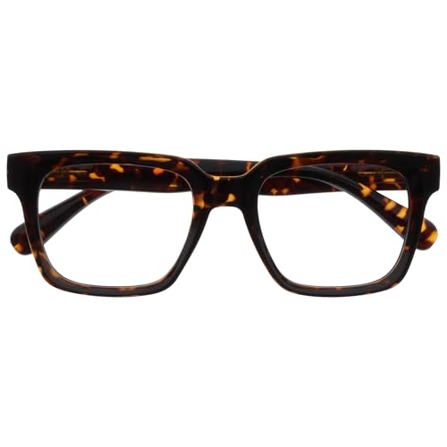 OPULIZERA Gafas de Lectura de Bloqueo de Luz Azul para hombre y mujer, Lentes Antirreflectante y Antideslumbrante, Protección UV, Carey Marrón +0,00
