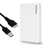 SUHSAI 1TB External Hard drive USB 3.0, 2.5" Portable External Hdd, Hard disk, Ultra Slim Storage and Backup Drive, USB Hard drive Compatible with Gaming Console, PC, Mac,Laptop, Desktop (White)