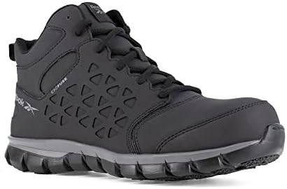 Reebok Work Men's RB4060 Sublite Cushion Work Safety Athletic Mid Cut Composite Toe Shoe Black and Gray Construction, 10 | Image 3