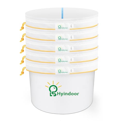 Hyindoor Bubble Bags All Mesh 5 Gallonen 5 Bags Set Bubble Hash Bag Ice-O-Lator Krautig EIS Essenz Extractor Kit mit Presssieb und Tragetasche für Kräuterextraktion und Produktion von Hasch