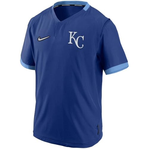 Nike Men's MLB Authentic Collection Short Sleeve Hot Pullover Jacket (US, Alpha, Large, Regular, Regular, Royal Blue, Kansas City Royals)