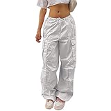 Caractéristiques : pantalon cargo à jambe large pour femme, tendance cool et décontracté, jambe ample, pantalon long cargo droit et ample, pantalon streetwear extensible.