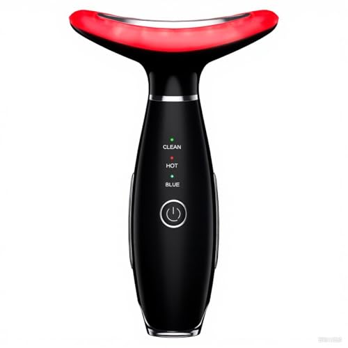 Red-Light-Therapy-for-Face and Neck, 7 Color Light Based Facial Massager, Portable Skin Care Tool（Black