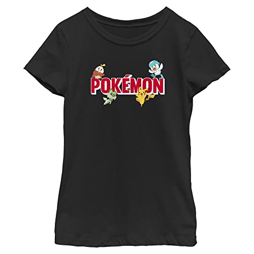 Image of Pokemon Girls Poke Logo Around Short Sleeve Tee Shirt