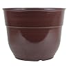 Garden elements indooroutdoor glazed brushed happy plastic planter large dark brown 15  urban country home decor