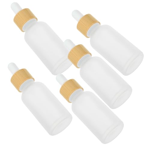 BESPORTBLE 5 Piezas botella de de aceite esencial frascos cuentagotas de laboratorio básico tapa frascos cuentagotas vacios para aceite frasco cuentagotas de vidrio Bambú Transparente