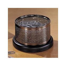 Rolodex Distinctionst Clip Holder, Rich Cherry Wood/Black Metal (ROL22623)