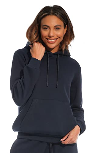 Light & Shade LSLSWT005 Super Soft Touch Loungewear Kapuzen-Sweatshirt-Oberteil für Damen, Marine, L