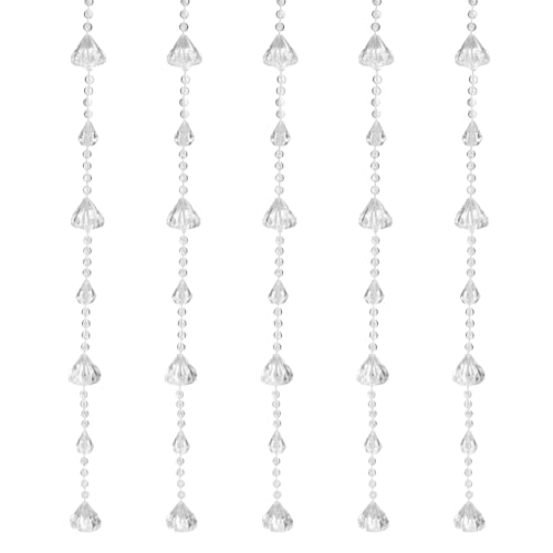 QUARKZMAN 10 Pcs Guirlandes De Cristal En Acrylique, Perles De Cristal Transparentes Pour...
