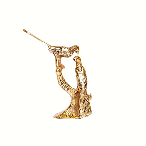 Image of KridayKraft Love Birds Couple Kissing Sitting on Tree Branch Showpiece Figurines for Home Decor