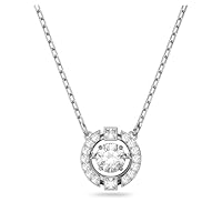 Swarovski Women's Una Round Jewelry Collection, Rhodium Finish, Blue Crystals, Clear Crystals
