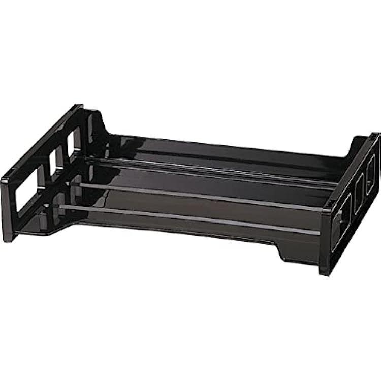 OIC Black Side-Loading Desk Tray, 2.8 x 13.2 x 9 (21002)