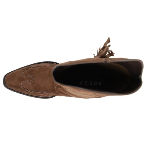 ROPER Womens Brianna Round Toe Casual Boots Mid Calf Low Heel 1-2" - Brown4