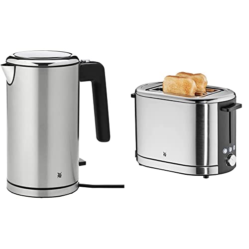WMF Lono Wasserkocher doppelwandig (2400 Watt, 1,3 l) cromargan matt/silber & Lono Toaster Edelstahl, Doppelschlitz Toaster mit Brötchenaufsatz, für XXL-Toast, 7 Bräunungsstufen, 900 W, edelstahl matt WMF Lono Wasserkocher doppelwandig (2400 Watt, 1,3 l) cromargan matt/silber & Lono Toaster Edelstahl, Doppelschlitz Toaster mit Brötchenaufsatz, für XXL-Toast, 7 Bräunungsstufen, 900 W, edelstahl matt