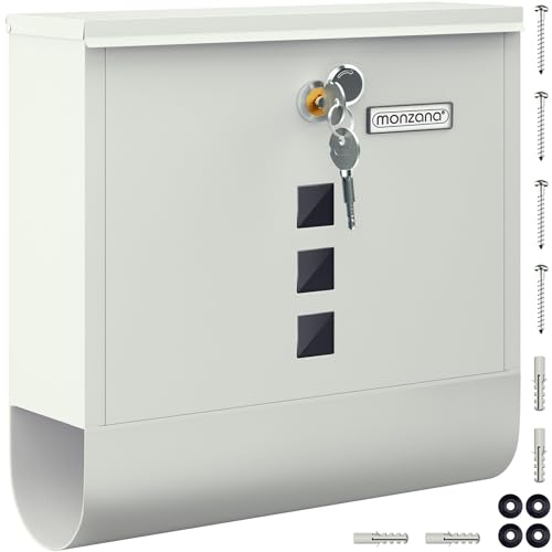 MONZANA® Briefkasten Kreuzschloss mit Kupfer-Schließzylinder drehbare...