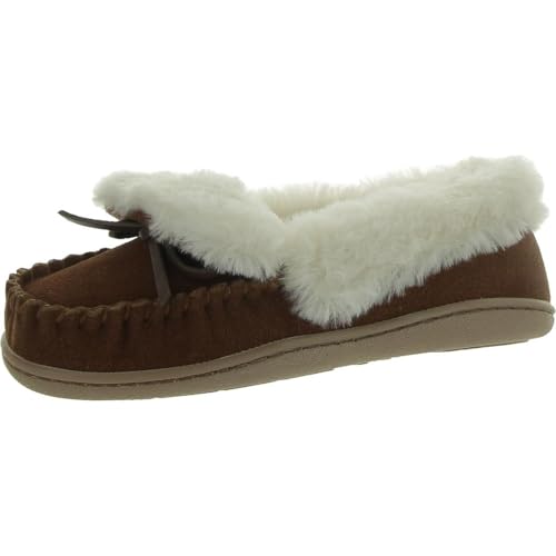 Charter Club Womens Dorenda Faux Suede Round Toe Moccasins Brown