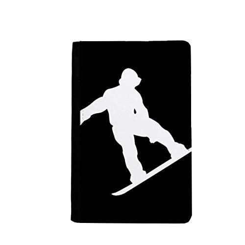 Étui portefeuille pour passeport motif skateboard noir en simili cuir