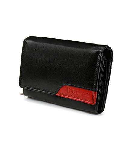 Portefeuille femme cuir RFID multi-poches petit format porte-monnaie cartes