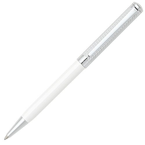 Sheaffer Intensity White Barrel with Engraved Chrome Spiral Cap Ballpoint Pen - SH-9240-2