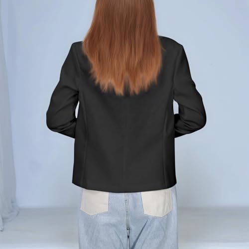 Kids' Stretch Cotton Blazer Jacket Notched Lapel Long Sleeve Open Front Machine Washable Casual Suit Coat with Pocket4