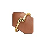 MTINEAPS Gold Bangle Bracelets for Women Teens Trendy Chunky Adjustable Twist Cuff Bracelet Jewelry Gifts (Gold)