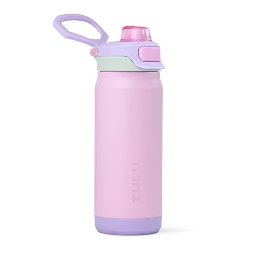 Image of ZULU Powerfill Pro 18oz Kids Stainless Steel Water Bottle with Quick Fill Lid, Triple Wall Vacuum Insulated, Leak Proof Locking Lid, Sip & Chug, Reusable, BPA Free, Dishwasher Safe, Sweet Sorbet