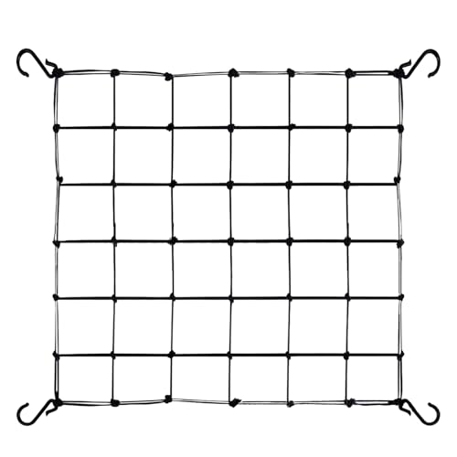 Wlsvega Scrog Netz 60x60 Ranknetz Pflanzennetz Gitter Mit 4 Haken FüR GemüSe- Obst- Und Blumenpflanzen Geeignet FüR Terrasse Garten Garten Balkon(Kann Auf 90 * 90cm Gedehnt Werden)