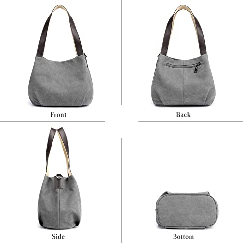 Image of CORIOS Women Underarm Bag Canvas Handbag Ladies Top Handle Bag Casual Clutch Tote Bag