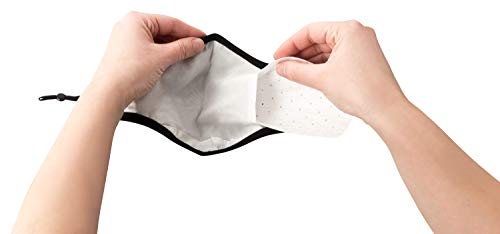 Premium Mund und Nasenschutz schwarz mit Nasenbügel und verstellbare Bänder. Mundschutz Maske aus Baumwolle, waschbar und langlebige Gesichtsmaske