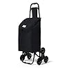 VOUNOT Trolly Boodschappentrolley, inklapbaar, met 3 wielen, waterdicht, 32 liter, zwart
