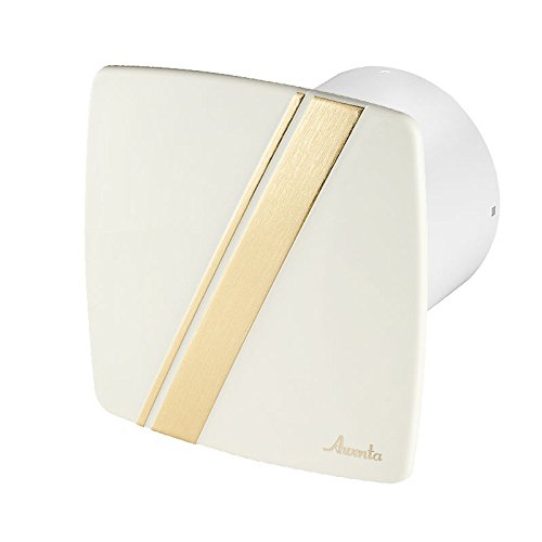 Silent Extractor Fan 100mm / 4" with Humidity Sensor and Non Return Valve Low Energy Consumption KWS100H (Cream/Gold)