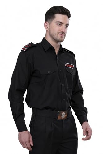 Image of Security Dress for Men | Security Guard Uniform Shirt for Men in Cotton Blend with Epaulettes & Pockets