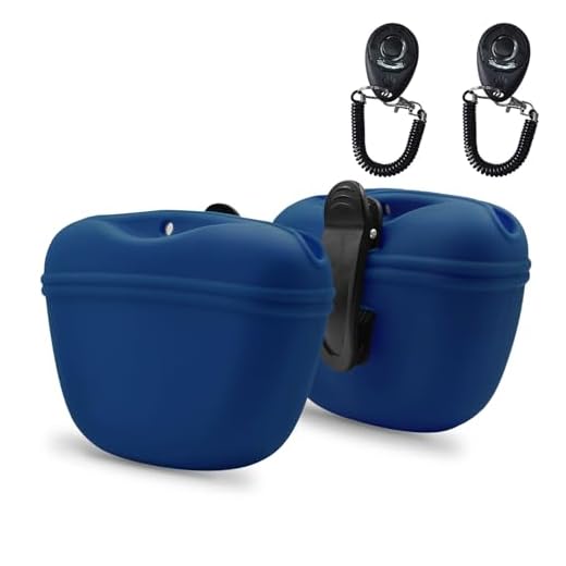 AUDWUD - Silikon Hund Leckerli Tasche - Clip On Tragbarer Trainingsbehälter - Praktische Magnetschnalle Verschluss und Taille Clip - BPA frei, Marineblau + Marineblau 8 AUDWUD - Silikon Hund Leckerli Tasche - Clip On Tragbarer Trainingsbehälter - Praktische Magnetschnalle Verschluss und Taille Clip - BPA frei, Marineblau + Marineblau