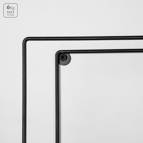 AKTIVE MAX Home Estantería de Pared, 30x10x50 cm, Peso máximo soportado 6 kg, 3 baldas, con Estructura Metal, Rectangular, Diseño Moderno para Colgar, Decoración salón, Dormitorio (18474) - imagen 4