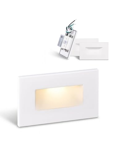 LEONLITE 5CCT 120V LED Step Lights, 3.5W 5%-100% Dimmable Stair Lights Indoor Outdoor Wet Location...