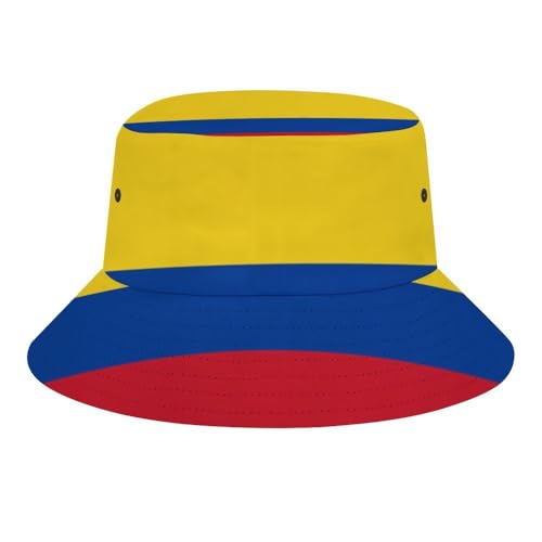 Laohuui Colombia Bucket Hat for Men Women - Patriotic Soccer Fisherman Hat