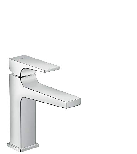 hansgrohe Wasserhahn Metropol (Armatur mit Auslauf Höhe 110 mm und Push-Open Ablaufgarnitur) Chrom
