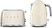 Smeg TSF01CRUK KLF03CRUK | 50's Retro Style Aesthetic | 2 Slice Toaster and Kettle Set in Cream