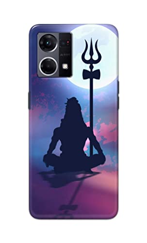 Image of Printed Hard Back Cover Case for Oppo Reno7 4G | Oppo Reno 7 4G Back Cover (Lord Shiva) -702