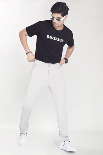 Image of DIVISIVE Men's Regular Fit Cotton Chinos Trousers Pants