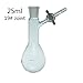 DADAKEWIN 25ml Reaction Flask Reaction Kettle Flasks Pear-Shaped Borosilicate 3.3 Glass with 19# Joint, PTEF Stopcock Customizable Lab Flasks Glassware (Size : 25ml/19#)