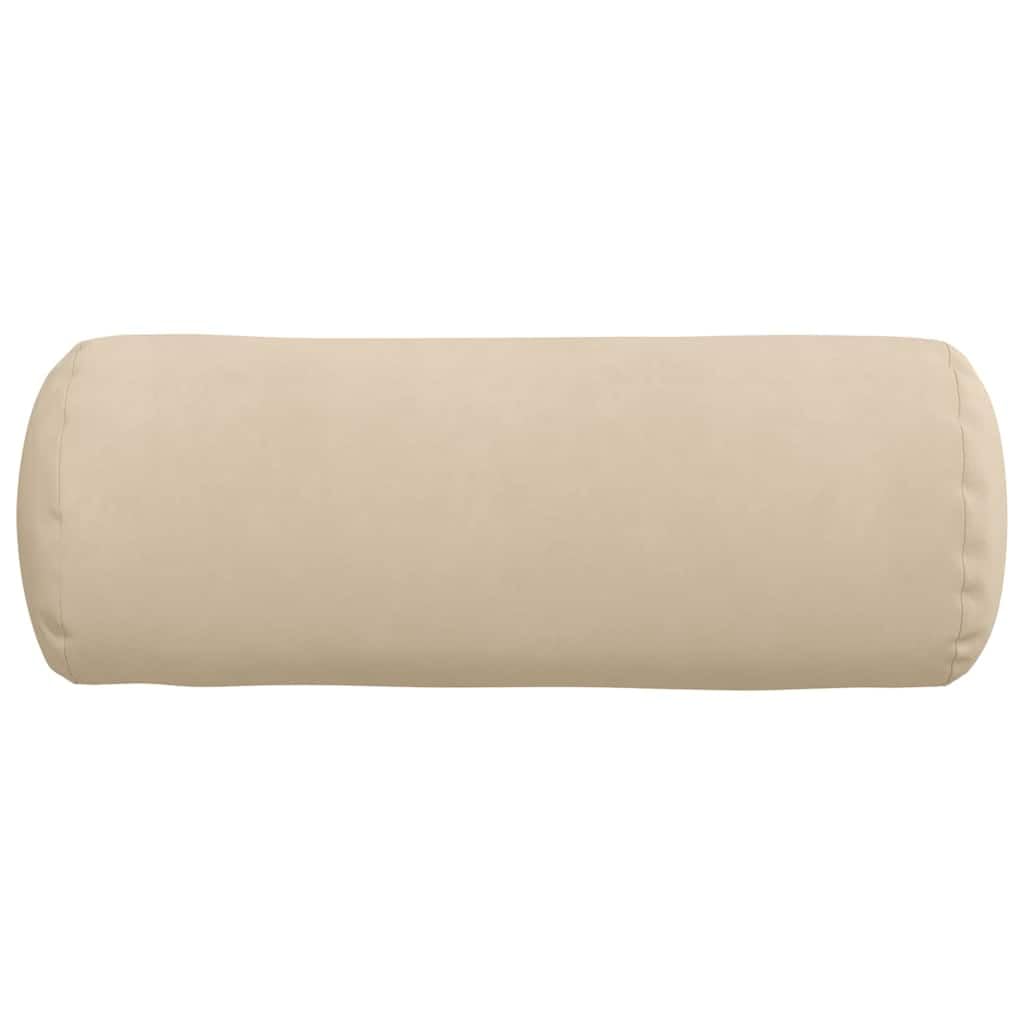 2er Set Nackenrollen Dekokissen 25 x 70 cm Cremeweiß - Weiche Mikrofaser Zierkissen mit Polyester-Füllung und Reißverschluss für Wohnzimmer, Schlafzimmer und Sofa