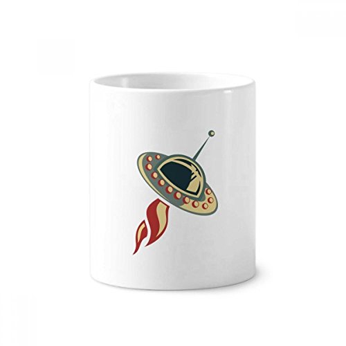 Brosse à dents porte-stylo céramique alien fini le désordre avec ce gobelet UFO 12oz blanc